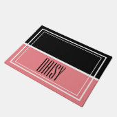 Personalisierter Name des Tieres Rosa Nahrungs- un Fußmatte (Schrägansicht)