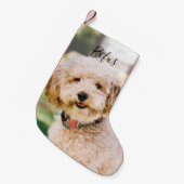 Personalisierter Name des Tieres und Foto Kleiner Weihnachtsstrumpf (Vorderansicht (hängend))
