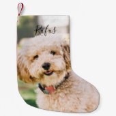 Personalisierter Name des Tieres und Foto Kleiner Weihnachtsstrumpf (Vorderseite)