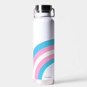 Personalisierter Name des Transgender-Regenbogenfa Trinkflasche (Rückseite)