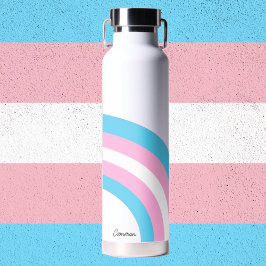 Personalisierter Name des Transgender-Regenbogenfa Trinkflasche