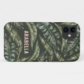 Personalisierter Name des tropischen Blatts und An Case-Mate iPhone Hülle (Rückseite (Horizontal))