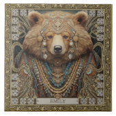 Personalisierter Name des verzauberten Geistbären Fliese (Vorderseite)