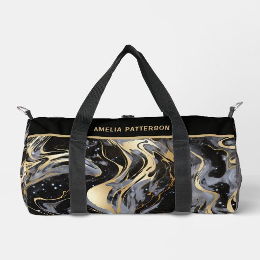 Personalisierter Name des Wasserfarben-Marmormuste Duffle Bag (Vorderseite)