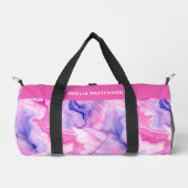 Personalisierter Name des Wasserfarben-Marmormuste Duffle Bag (Vorderseite)