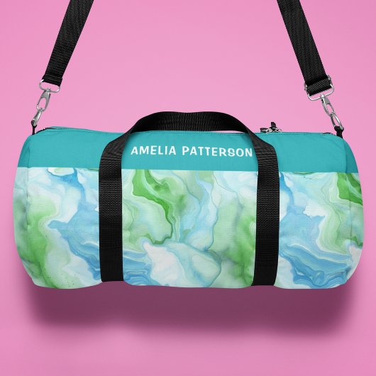 Personalisierter Name des Wasserfarben-Marmormuste Duffle Bag