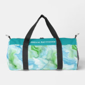 Personalisierter Name des Wasserfarben-Marmormuste Duffle Bag (Vorderseite)