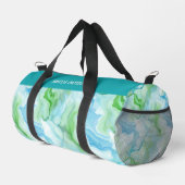 Personalisierter Name des Wasserfarben-Marmormuste Duffle Bag (Rechte Ecke)