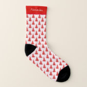 Personalisierter Name des Weihnachtsbaumes Rotes M Socken (Links - Innen)