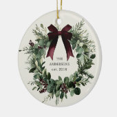 Personalisierter Name des Weihnachtskranzes Keramik Ornament (Links)