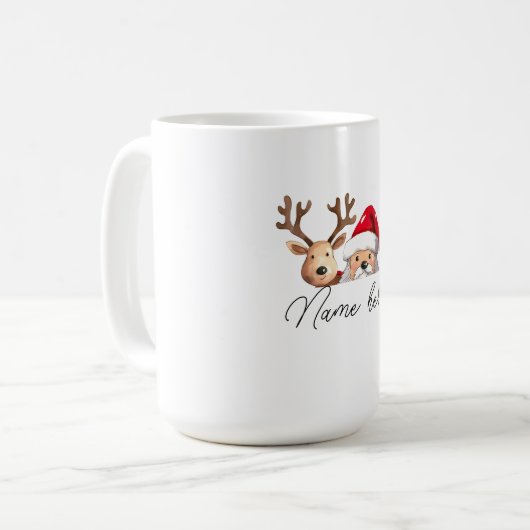 Personalisierter Name des Weihnachtskuchens Kaffeetasse (Vorderseite Links)