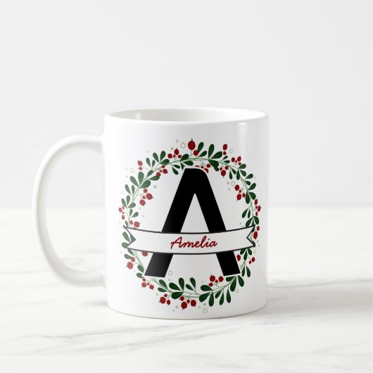 Personalisierter Name des Weihnachtsschreibens Kaffeetasse (Links)
