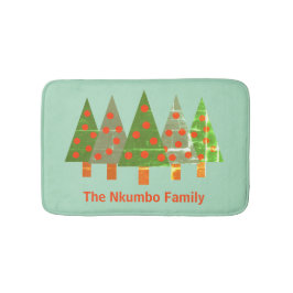 Personalisierter Name des Weihnachtswaldes Badematte
