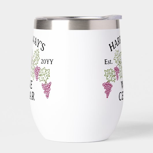 Personalisierter Name des Weinkellers | Trauben un (Links)