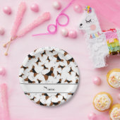 Personalisierter Name des weißen Beagle Pappteller (Party)