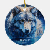 Personalisierter Name des WinterWolfs Keramik Ornament (Vorne)