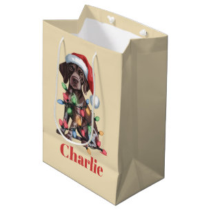 Personalisierter Name Deutsch Drahthaarpointer Wei Mittlere Geschenktüte
