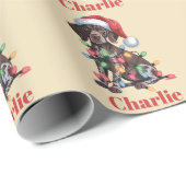 Personalisierter Name Deutsch Kurzpornografie Geschenkpapier (Rolleneckpunkt)