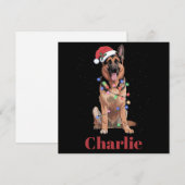 Personalisierter Name Deutscher Schäferhund Weihna Feiertagskarte (Vorne/Hinten)