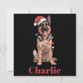 Personalisierter Name Deutscher Schäferhund Weihna Feiertagskarte (Vorderseite)