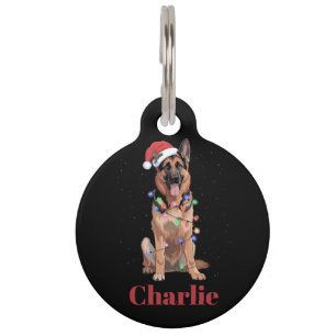 Personalisierter Name Deutscher Schäferhund Weihna Haustiermarke
