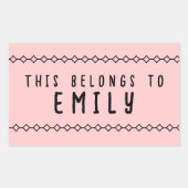 Personalisierter Name Dies gehört zu Aufklebern Rechteckiger Aufkleber (Vorderseite)