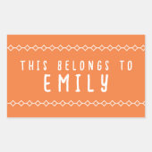 Personalisierter Name Dies gehört zu Aufklebern Rechteckiger Aufkleber (Vorderseite)