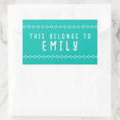 Personalisierter Name Dies gehört zu Aufklebern Rechteckiger Aufkleber (Tasche)