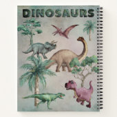 Personalisierter Name Dino Dinosaur-Notebook für J Notizblock (Rückseite)