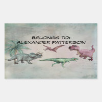 Personalisierter Name Dino Dinosaurier Aufkleber B