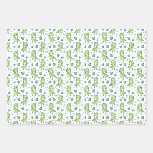 Personalisierter Name Dinosar Geschenkpapier Set (Vorderseite 3)