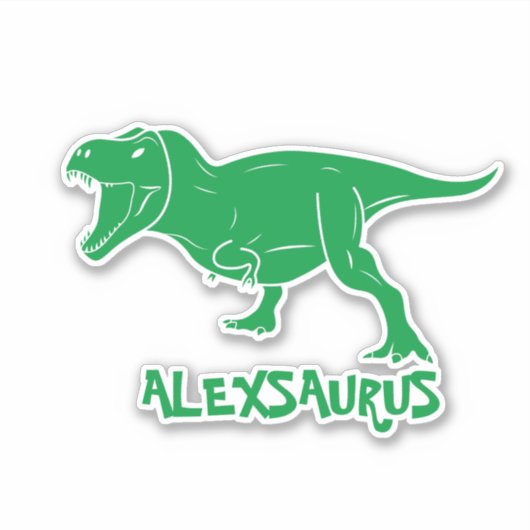 Personalisierter Name Dinosaurier Aufkleber (Vorderseite)