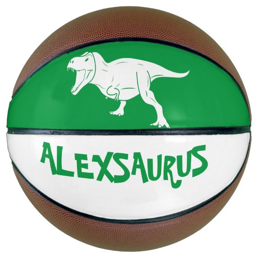 Personalisierter Name Dinosaurier  Basketball (Vorderseite)