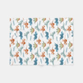 Personalisierter Name Dinosaurier Fleecedecke (Vorderseite (Horizontal))