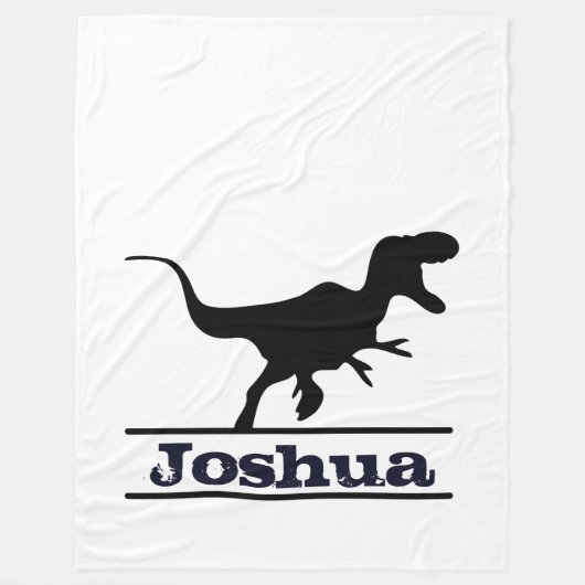 Personalisierter Name Dinosaurier Fleecedecke (Vorderseite)