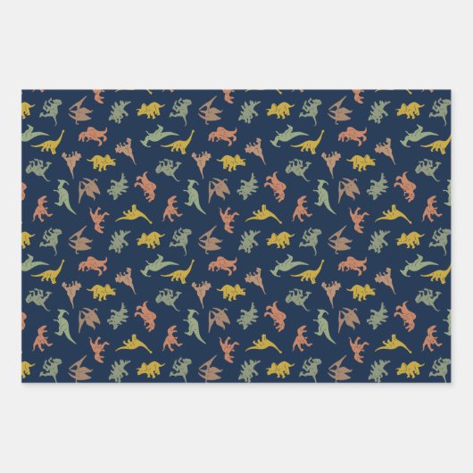 Personalisierter Name Dinosaurier Geschenkpapier Set (Vorderseite 3)