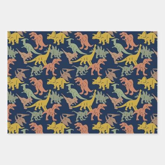 Personalisierter Name Dinosaurier Geschenkpapier Set (Vorderseite 2)