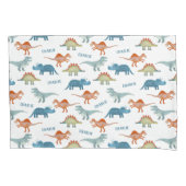 Personalisierter Name Dinosaurier Kissenbezug (Vorderseite-Links)