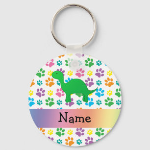 Personalisierter Name Dinosaurier-Regenbogenpfeife Schlüsselanhänger
