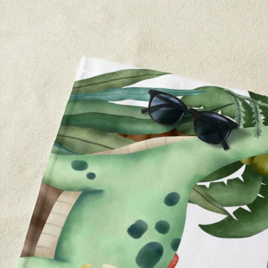 Personalisierter Name Dinosaurier Strandtuch (Beispiel)