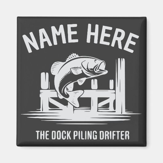 Personalisierter Name Dock Schatten Bass Magnet (Vorne)