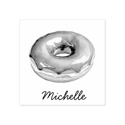 Personalisierter Name Donut Gummistempel (Prägung)