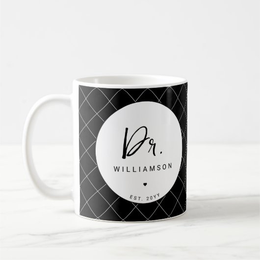 Personalisierter Name Dr. Doctor Abschluss Kaffeetasse (Links)