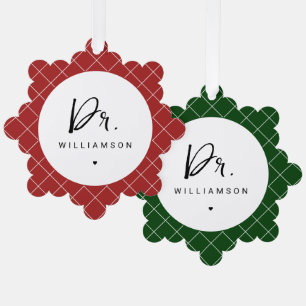 Personalisierter Name Dr. Minimalistisch Doctor Ornament Karte