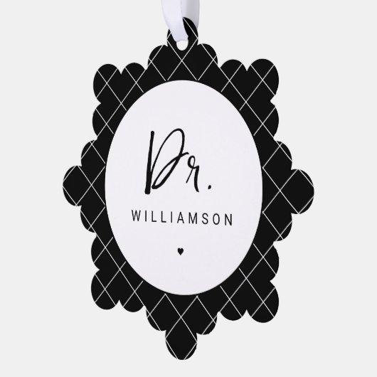 Personalisierter Name Dr. Minimalistisch Doctor Ornament Karte (Linke Ecke)