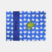 Personalisierter Name Dragon Blue Schneeflocken Fleecedecke (Vorderseite (Horizontal))