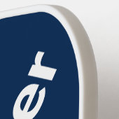 Personalisierter Name Dunkelblau und Weiß Pickleball Schläger (Linke Seite)