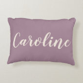 Personalisierter Name Dusty Lila Minimalistisches  Dekokissen (Rückseite)