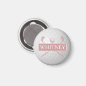 Personalisierter Name Dusty Rose Pink Golf Ball Magnet (Vorderseite/Rückseite)