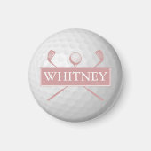 Personalisierter Name Dusty Rose Pink Golf Ball Magnet (Vorne)